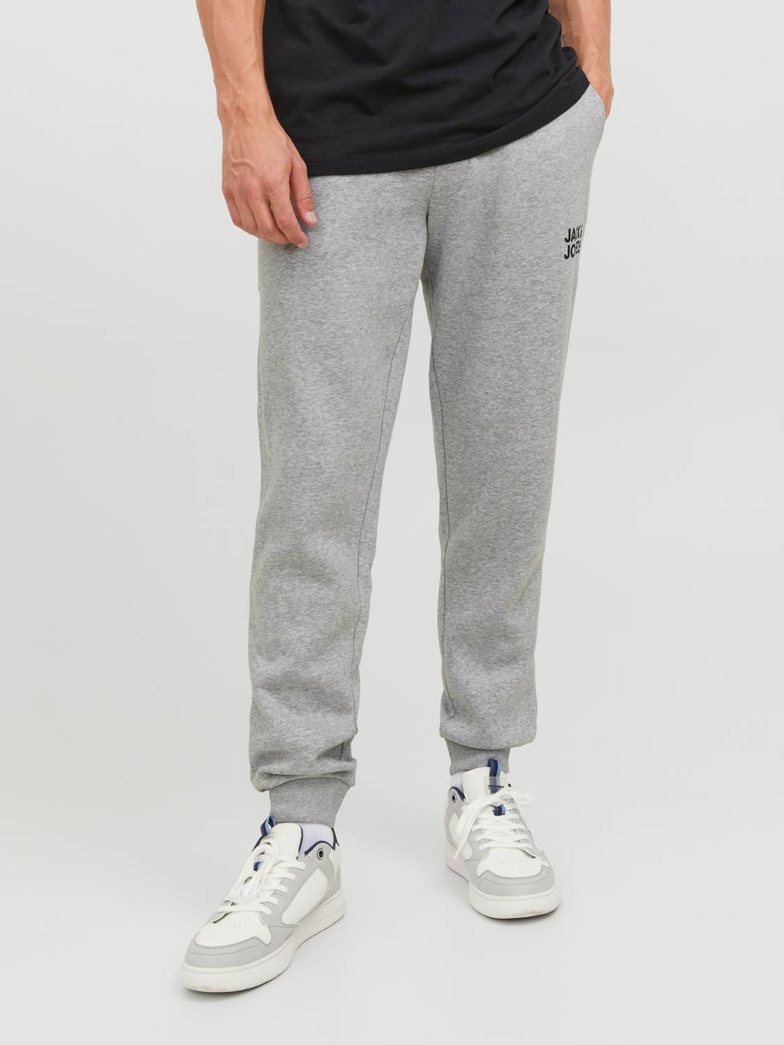 Jack & Jones Regular Fit Tepláky -Light Grey Melange - 12178421