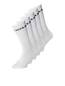 Jack & Jones 5-balení Tenisové ponožky -White - 12179475