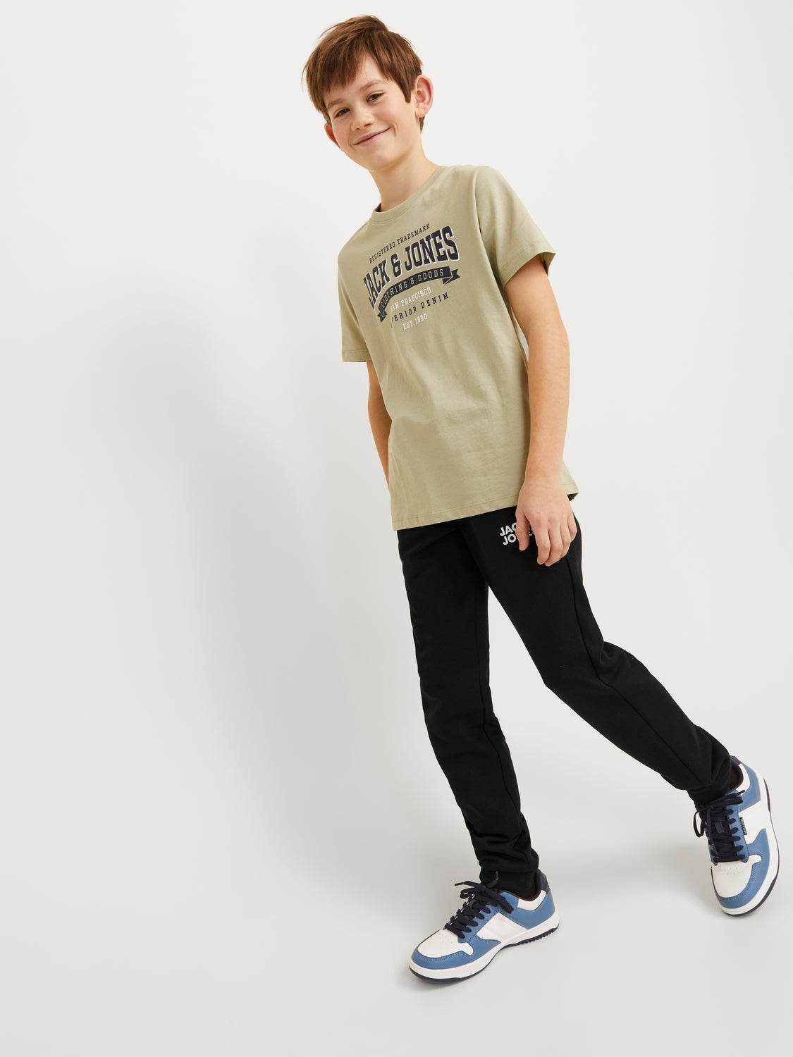 Pantalones de ch ndal Slim Fit Para chicos Negro Jack Jones