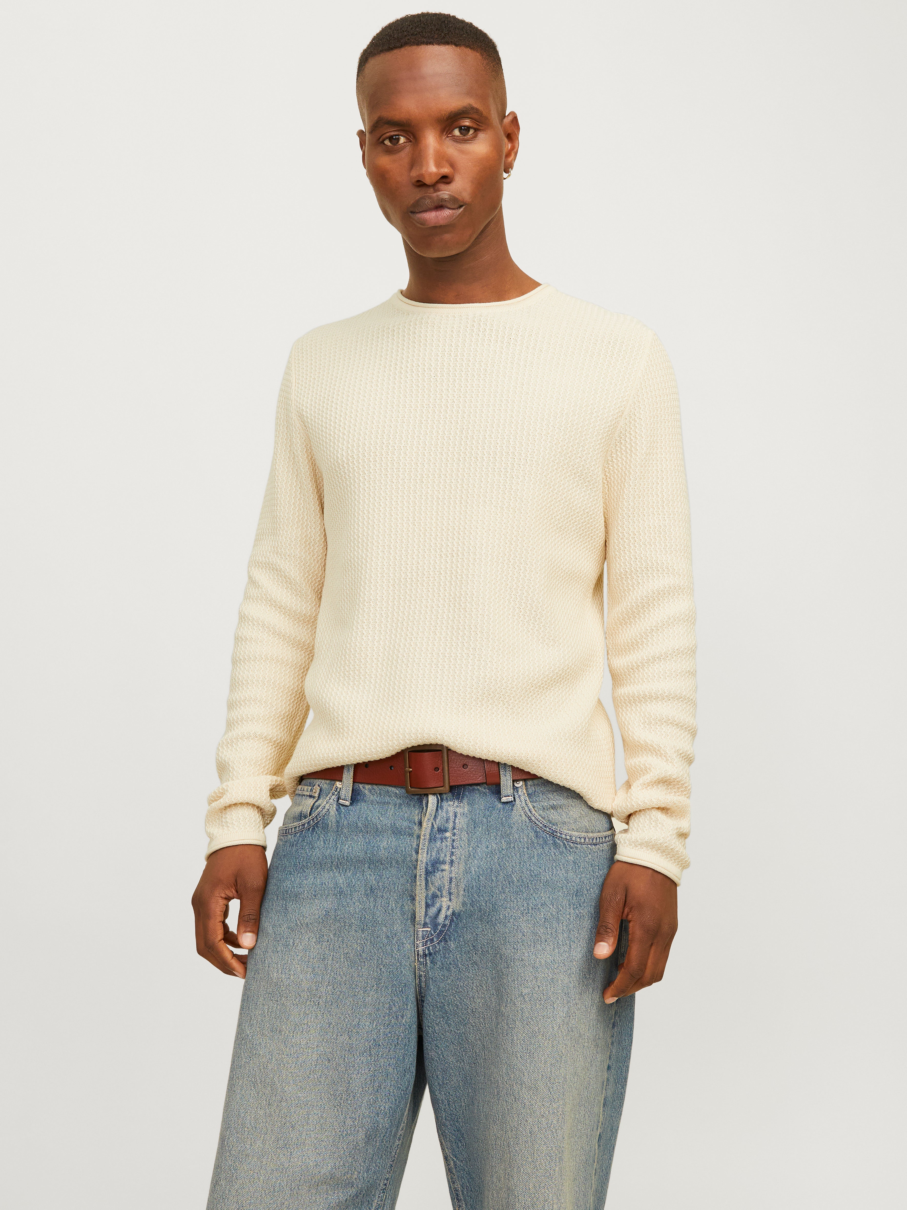 Crew neck Knitted Pullover | Dark Grey 