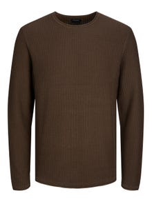 Jack & Jones Plain Crew Neck Jumper -Hot Fudge - 12179861