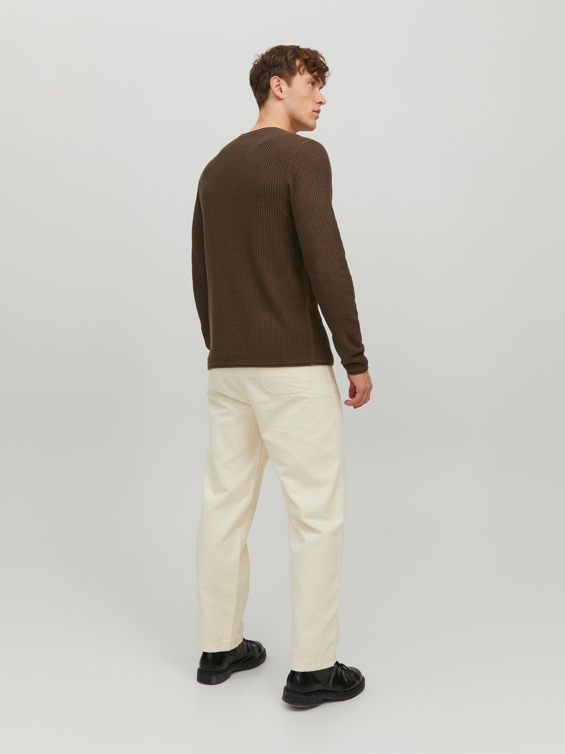 Jack & Jones Plain Crew Neck Jumper -Hot Fudge - 12179861