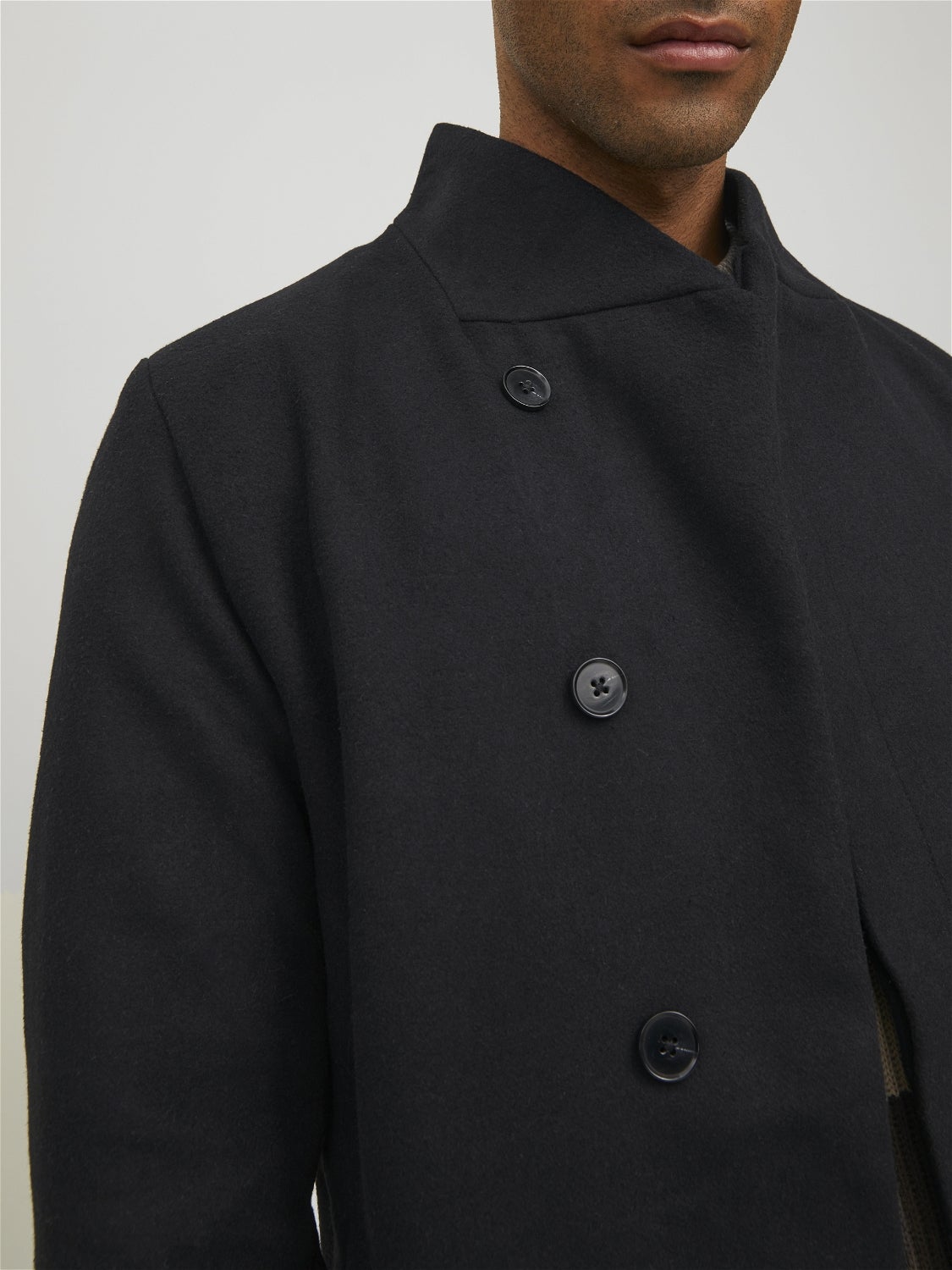 Jack jones high neck cheap wool coat