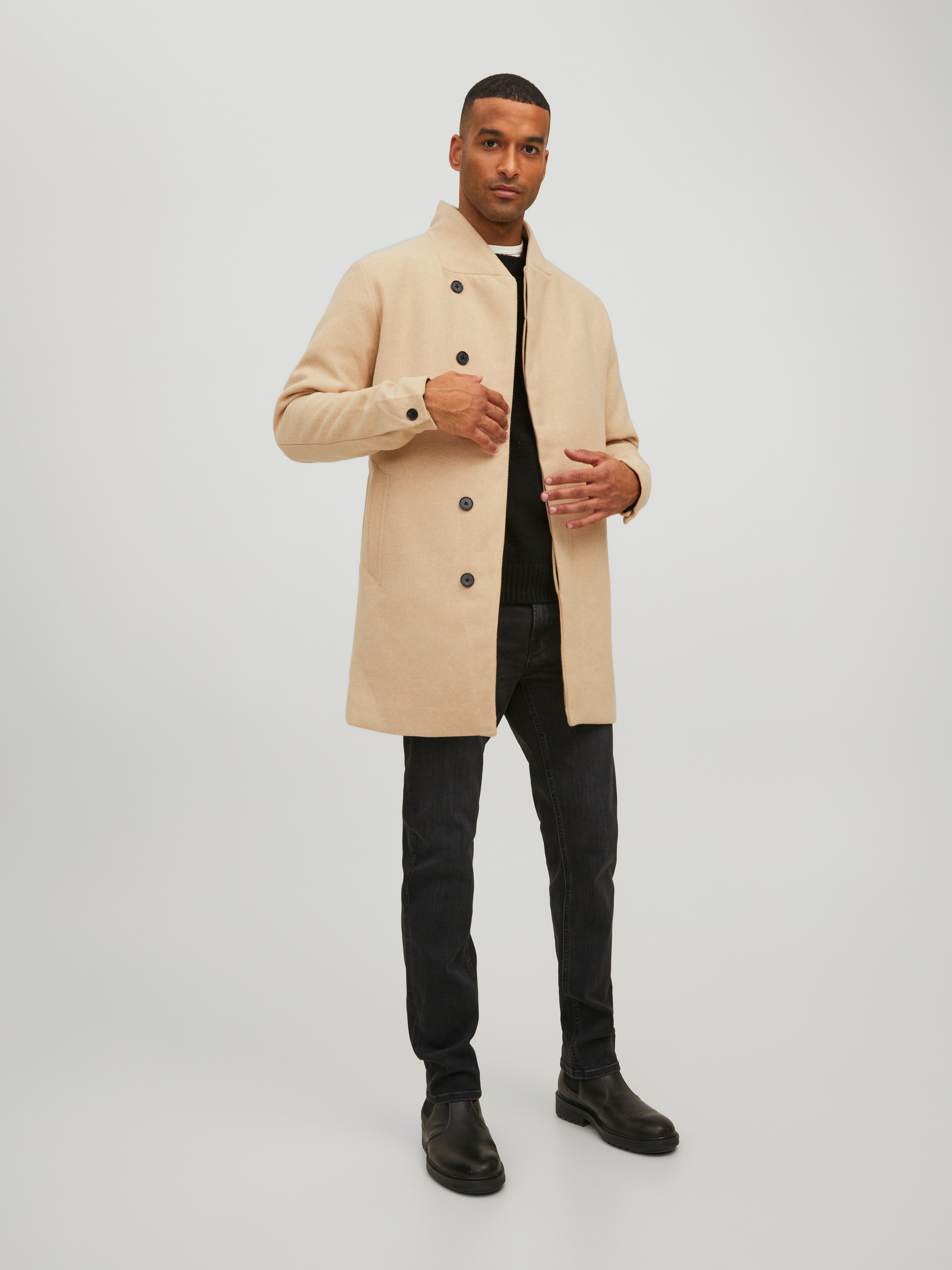 Beige on sale over coat