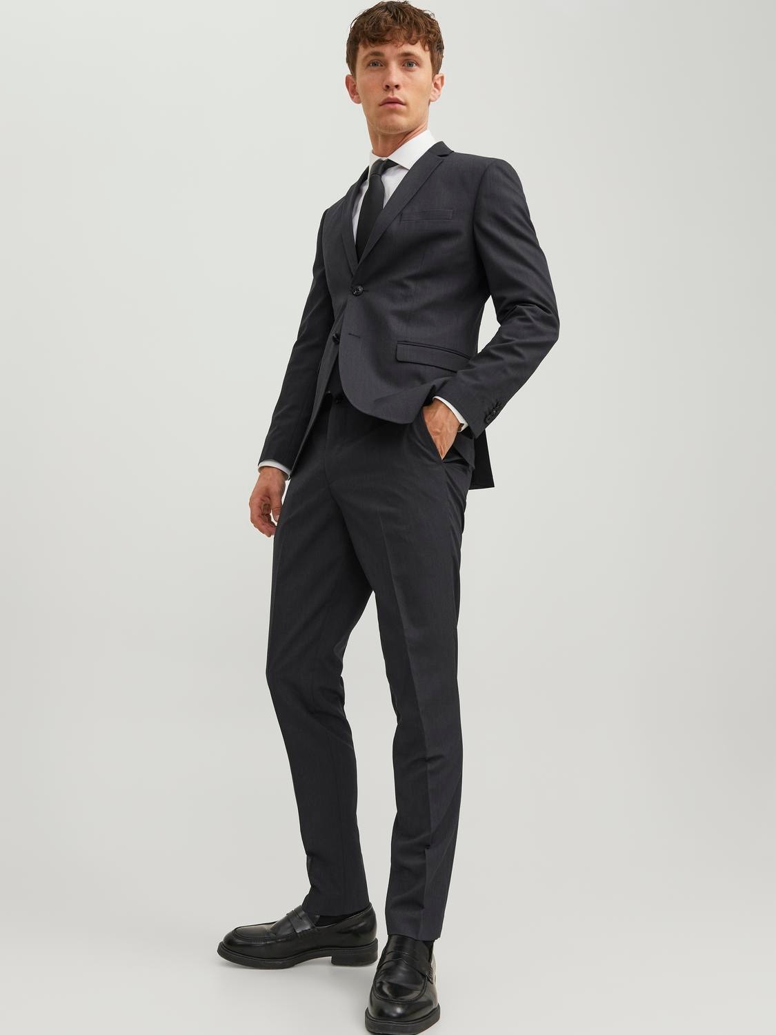 Jack & Jones JPRFRANCO Super Slim Fit Kostym -Dark Grey Melange - 12181339