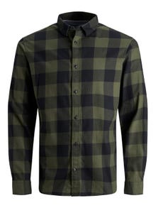 Jack & Jones Slim Fit Rutig skjorta -Dusty Olive - 12181602