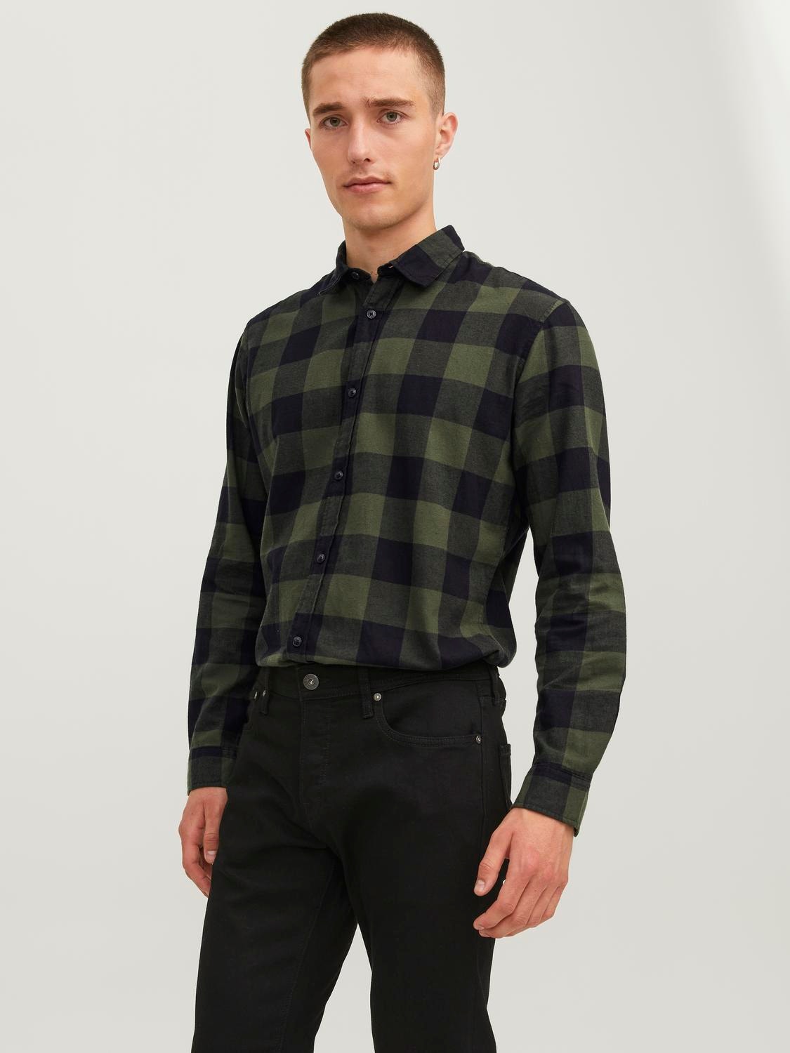 Slim Fit Checked shirt | Dark Green | Jack & Jones®