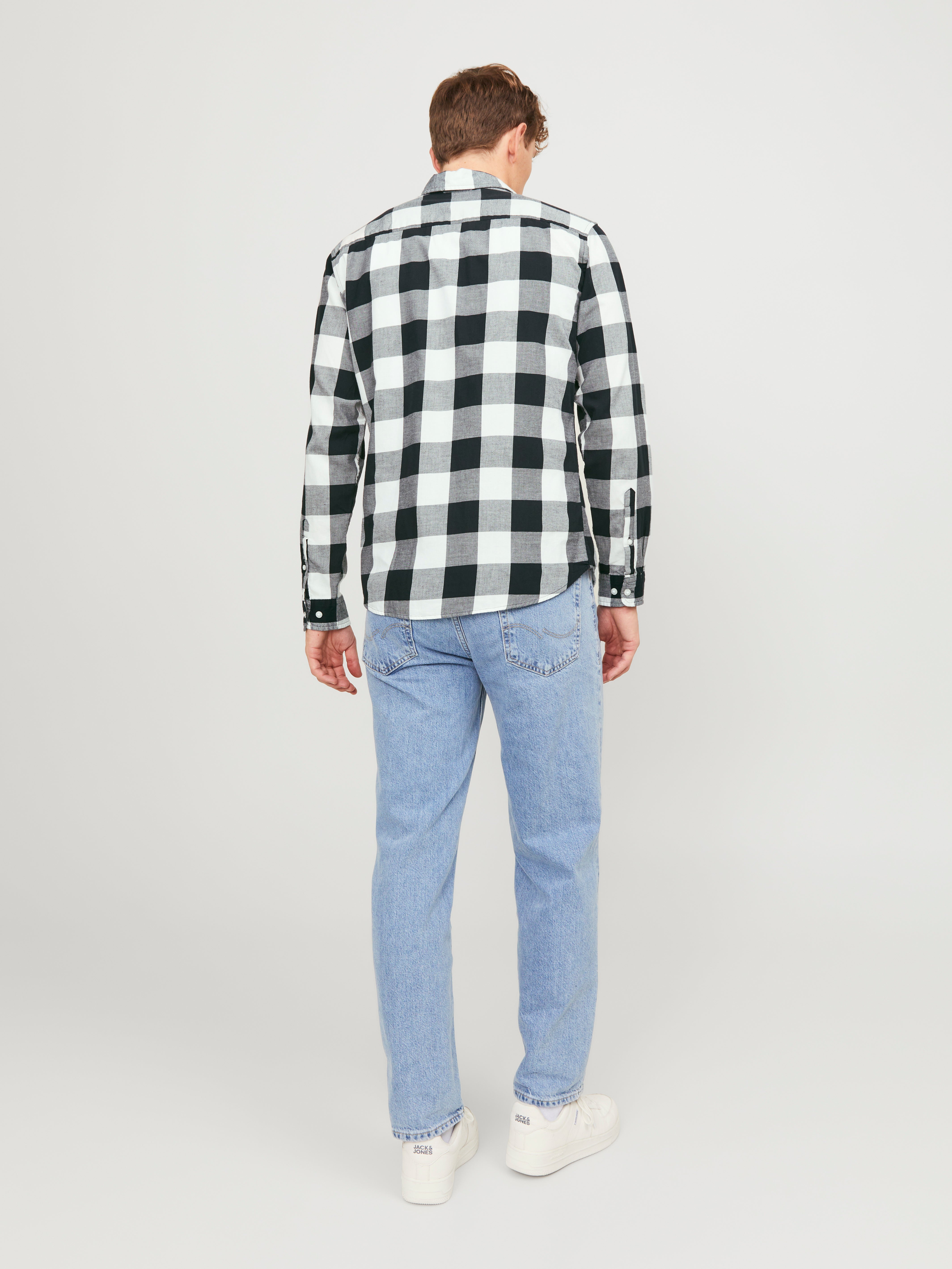 Slim Fit Checked shirt | White | Jack & Jones®
