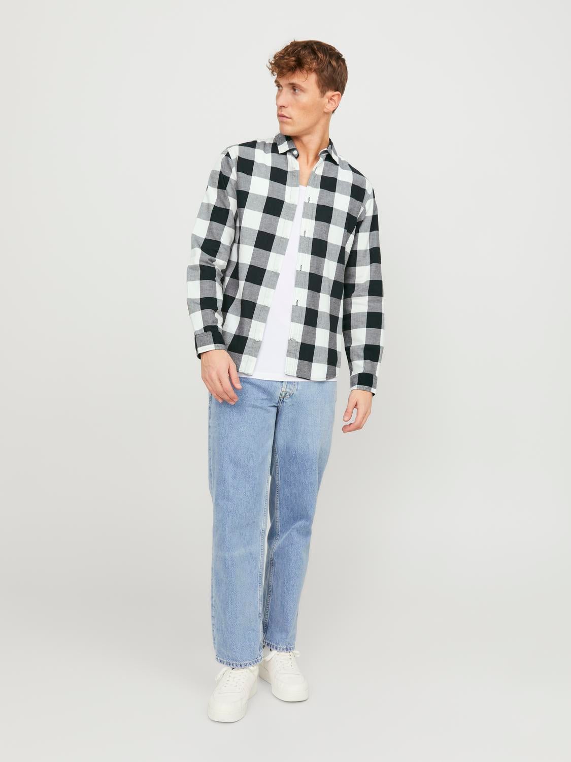 Checked shirt with jeans best sale