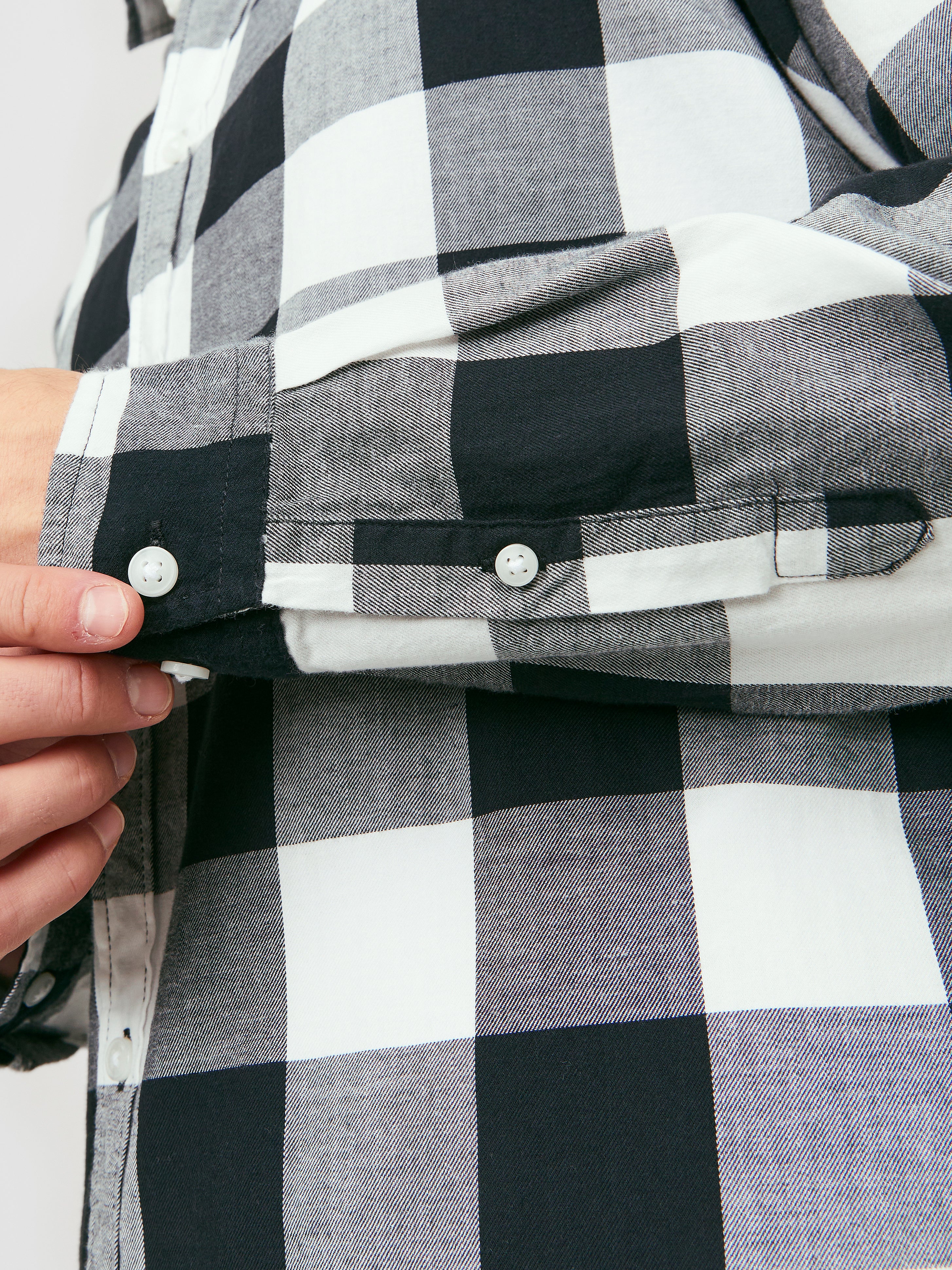 e1222様 Slim Fit Checked shirt | White | Jack & Jones®
