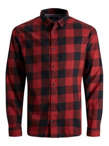 Jack & Jones Slim Fit Rutig skjorta -Brick Red - 12181602