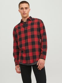 Jack & Jones Slim Fit Rutig skjorta -Brick Red - 12181602
