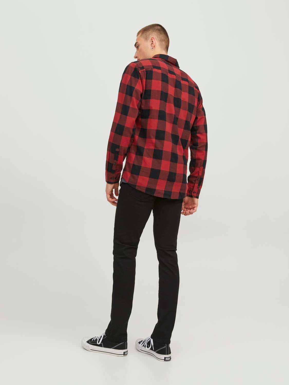 Slim Fit Checked shirt | Dark Red | Jack & Jones®