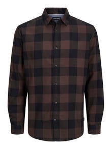 Jack & Jones Slim Fit Ternet skjorte -Seal Brown - 12181602