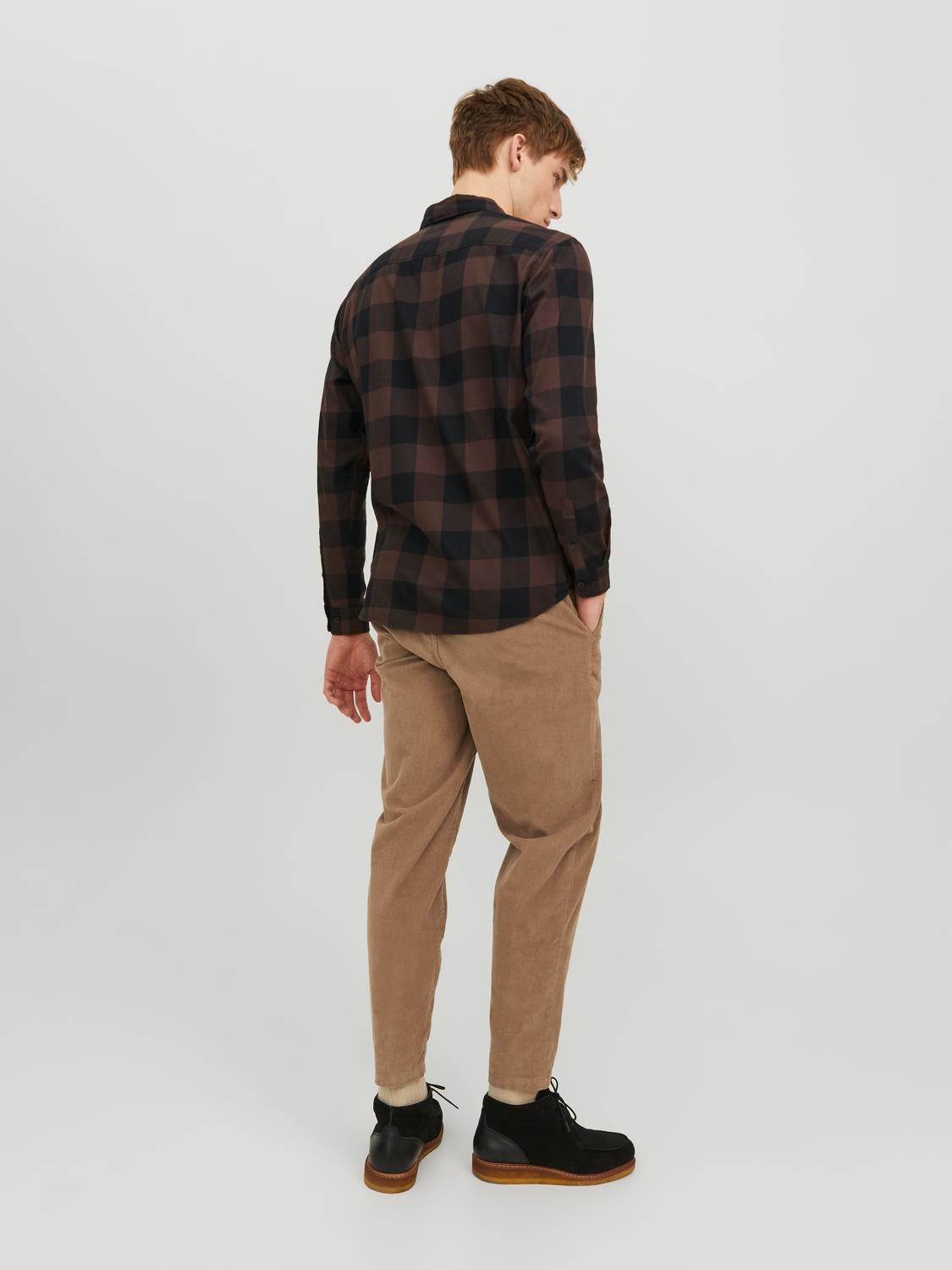Slim Fit Checked shirt | Dark Brown | Jack & Jones®