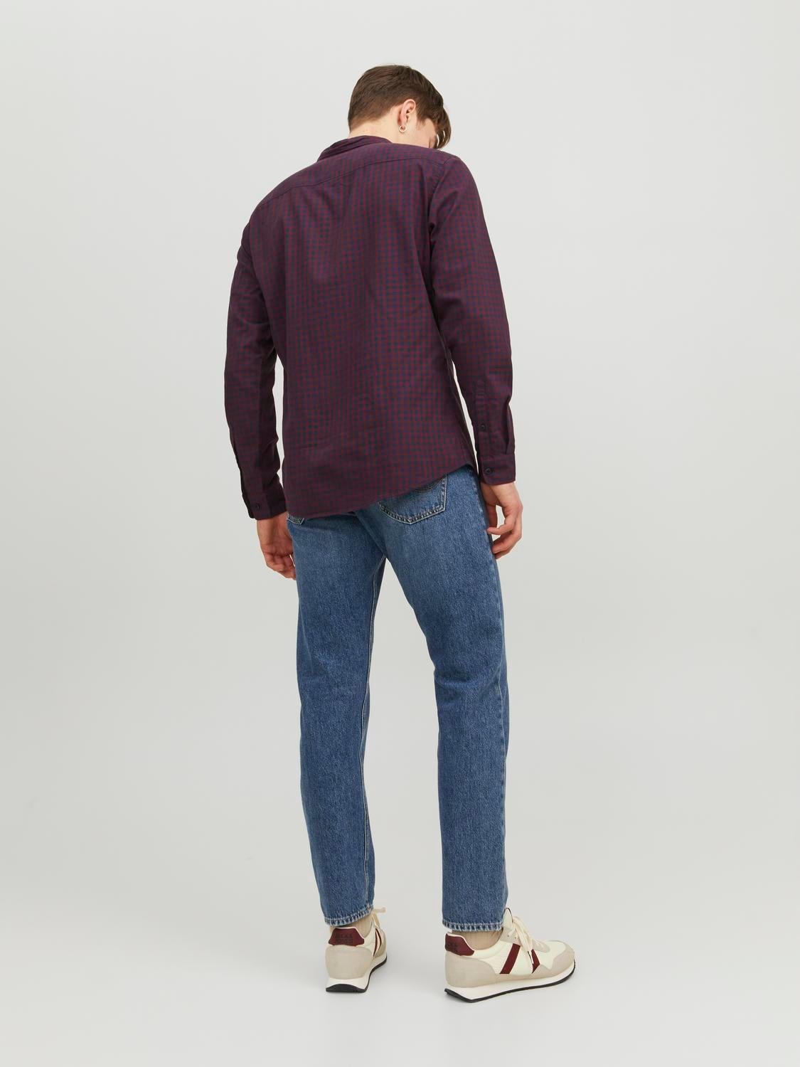 Jack & Jones Slim Fit Rutig skjorta -Navy Blazer - 12181602