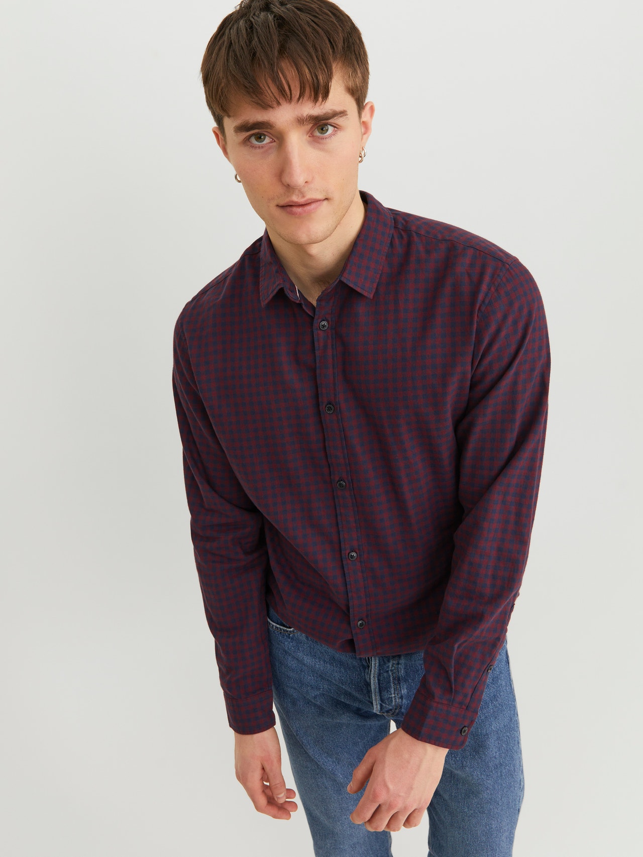 Jack Jones Jprrayle Melange Check L/s Overshirt Sn Malt Ball - Camicie Jack Jones Jprrayle Melange Check L/s Overshirt Sn Malt Ball - Camicie