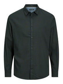 Jack & Jones Slim Fit Rutig skjorta -Forest Night - 12181602