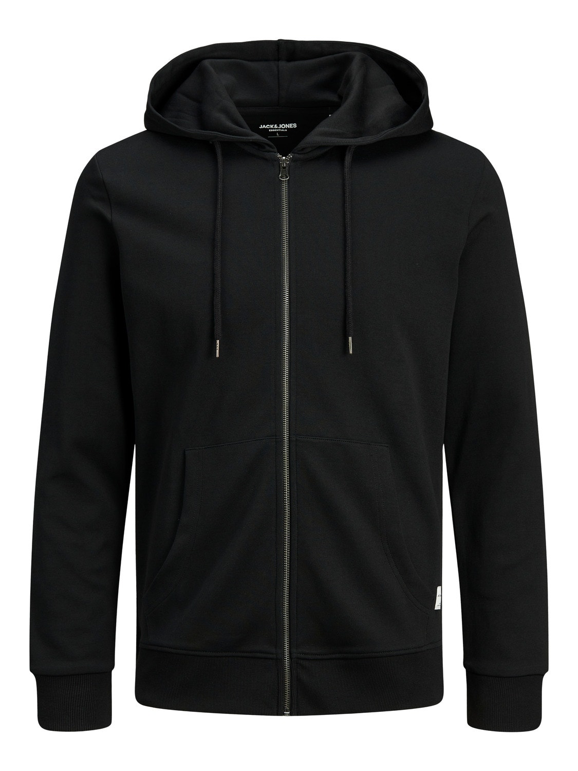 Jack & Jones zip-through logo hoodie in black Jack & Jones zip-through logo hoodie in black