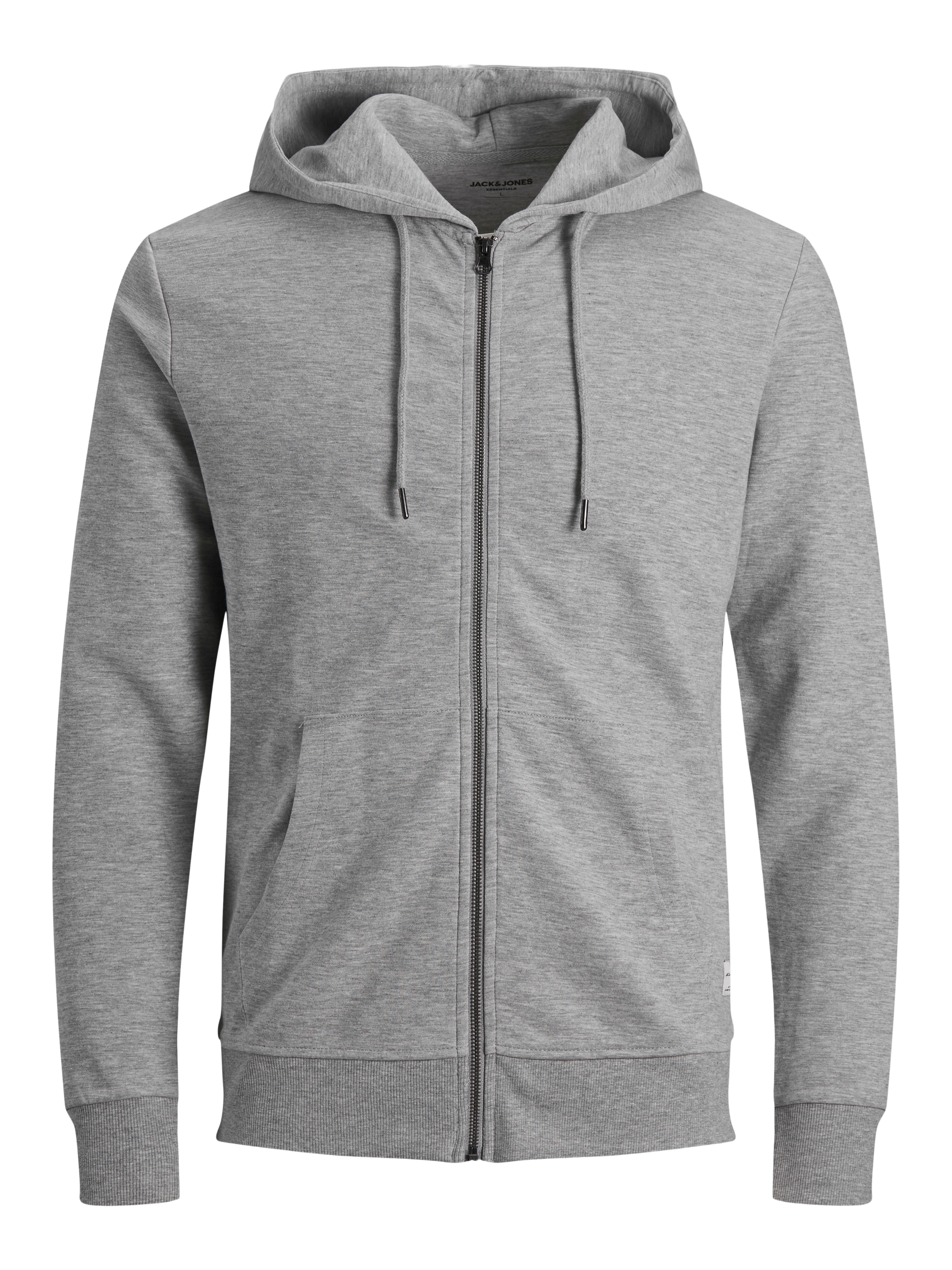 Plain Zip Hoodie | Light Grey | Jack & Jones®