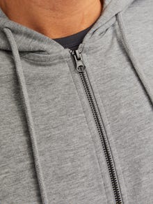 Jack & Jones Plain Zip hoodie -Light Grey Melange - 12181901