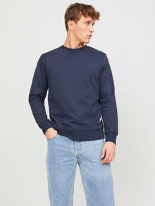 Jack & Jones Ensfarvet Sweatshirt med rund hals -Navy Blazer - 12181903