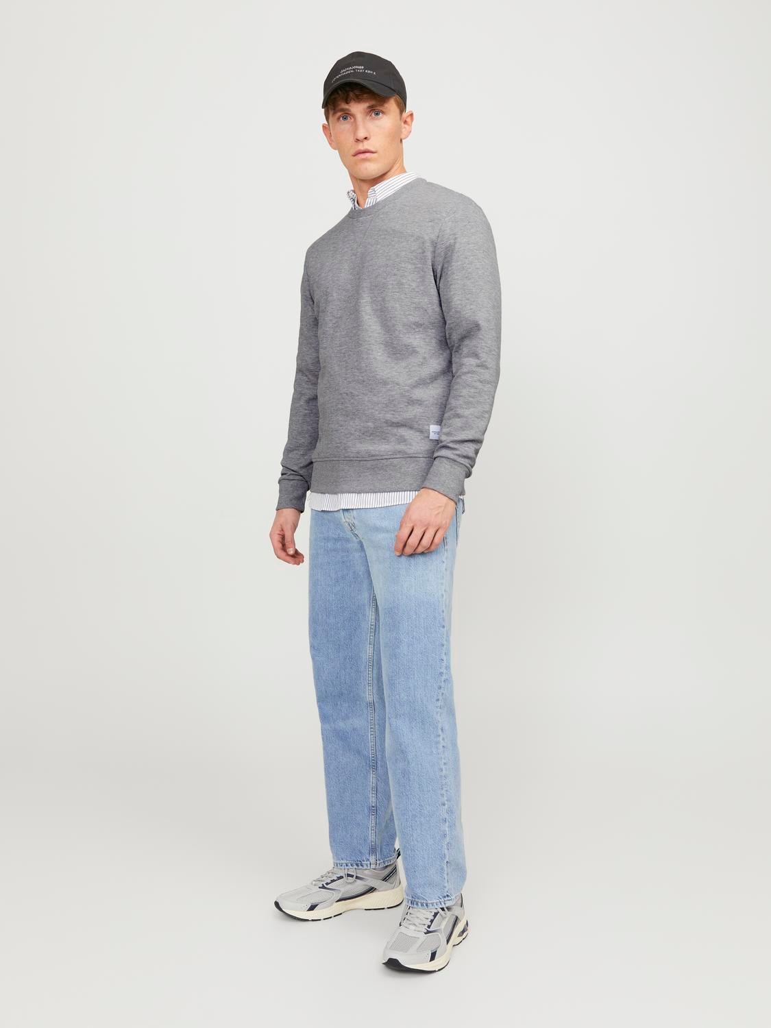 Jack & Jones Plain Sweatshirt -Light Grey Melange - 12181903