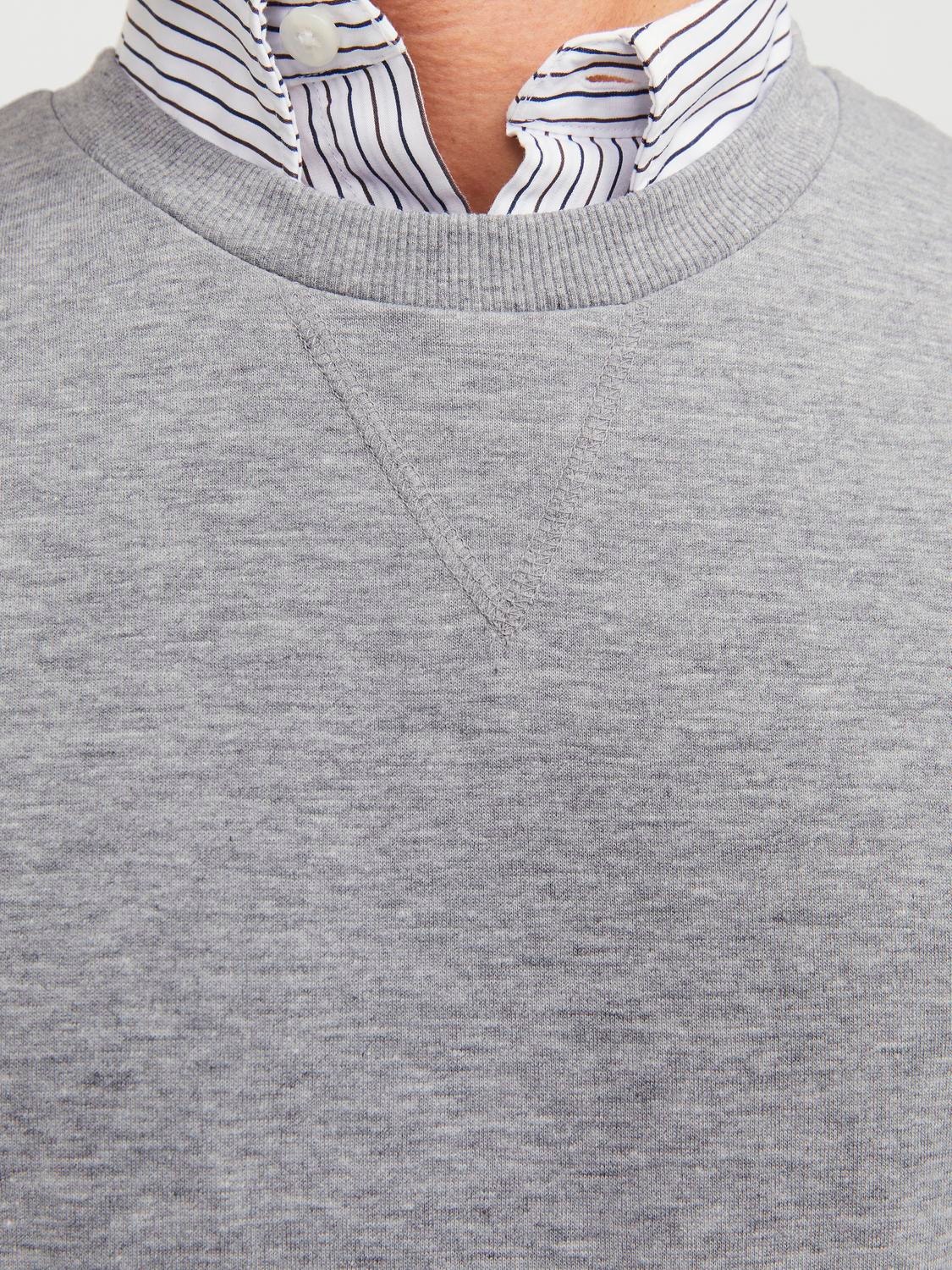 Plain Crewn Neck Sweatshirt | Light Grey | Jack & Jones®