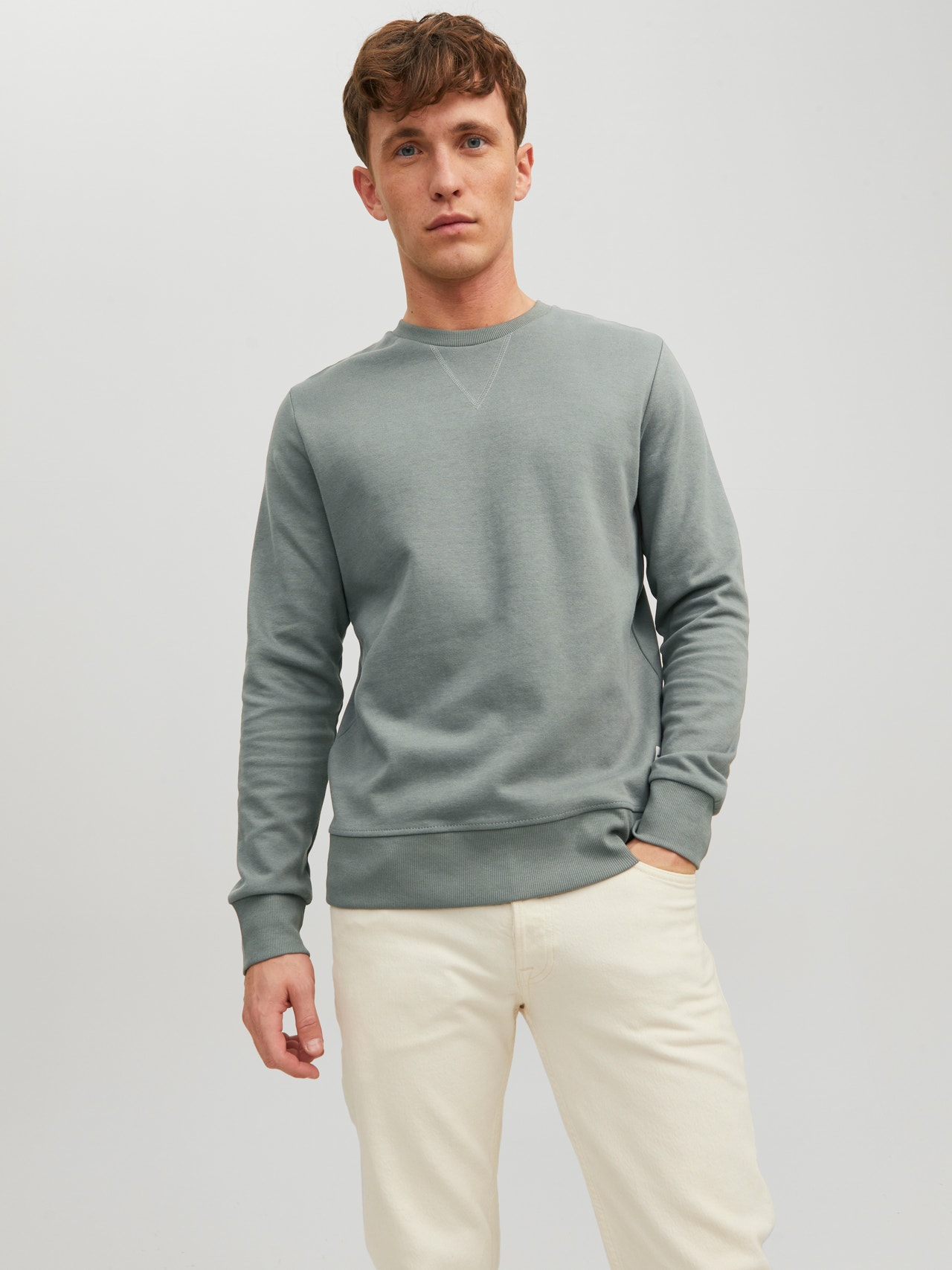 Jack & Jones Plain Sweatshirt -Sedona Sage - 12181903