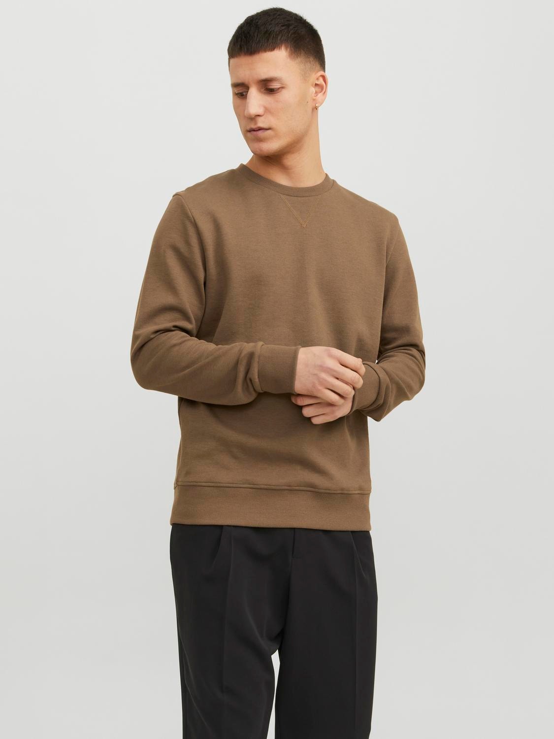 Jack & Jones Plain Sweatshirt -Otter - 12181903