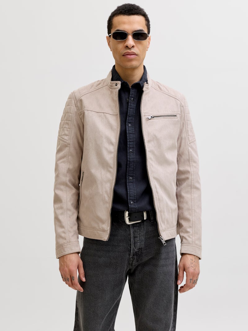 Leather Look Biker Jacket