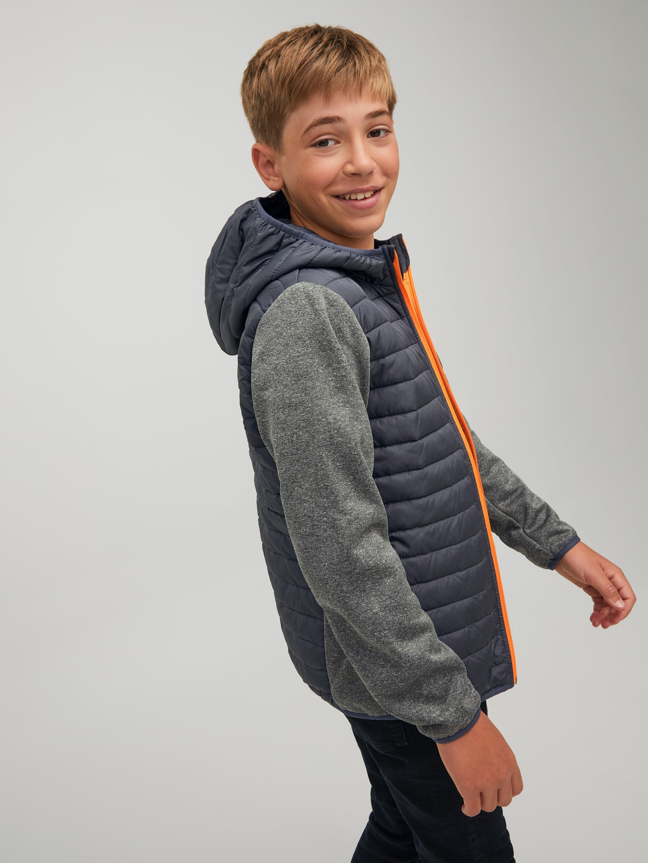 Jack & Jones Hybrid jacket For boys -Grey Melange - 12182303