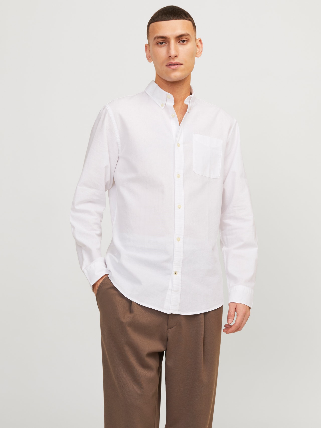 Jack & Jones Slim Fit Volnočasová košile -White - 12182486