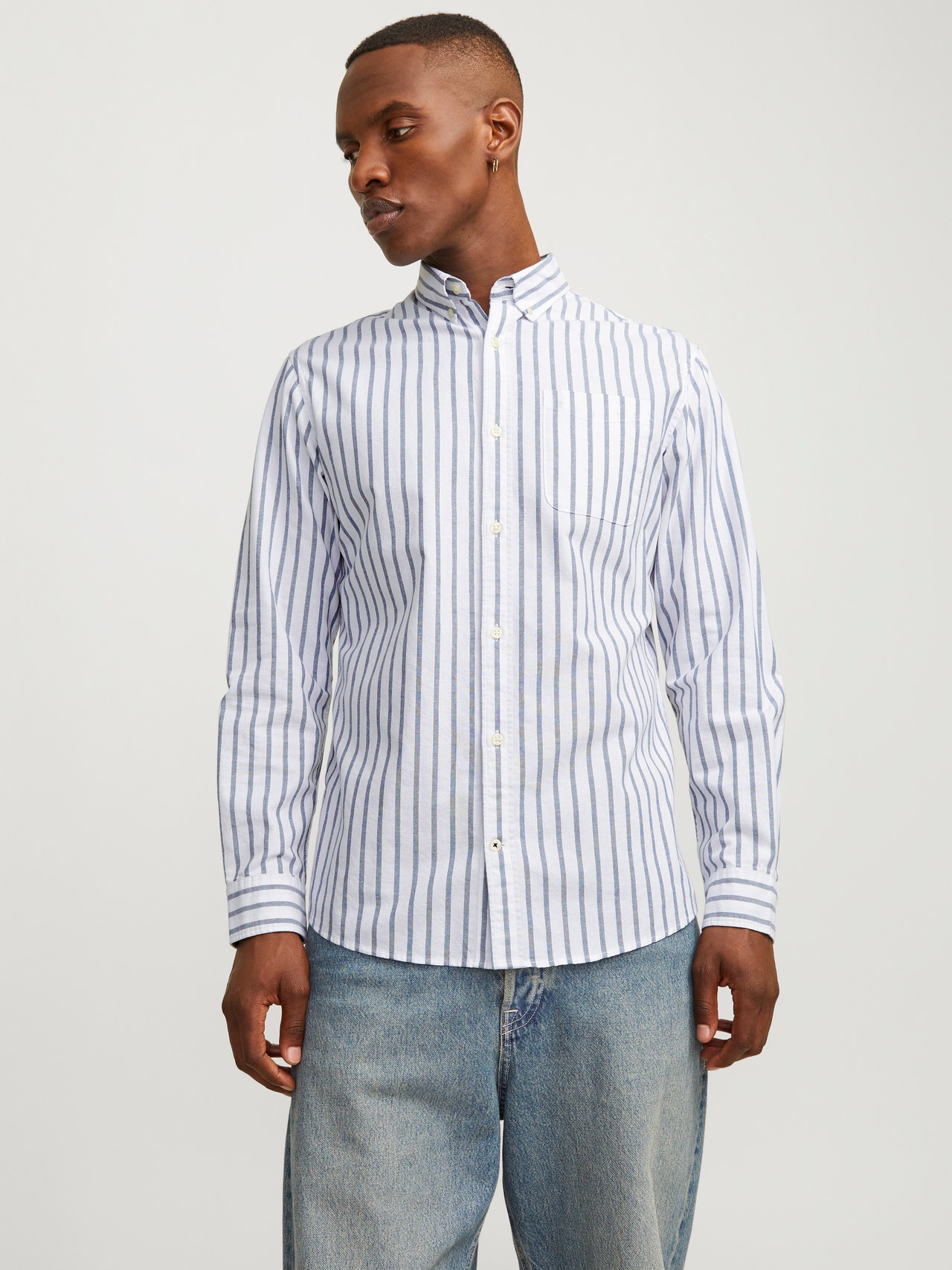 Jack & Jones Slim Fit Neformalus marškiniai -Ensign Blue - 12182486