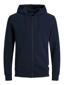 Jack & Jones Plus Plain Zip hoodie -Navy Blazer - 12182493
