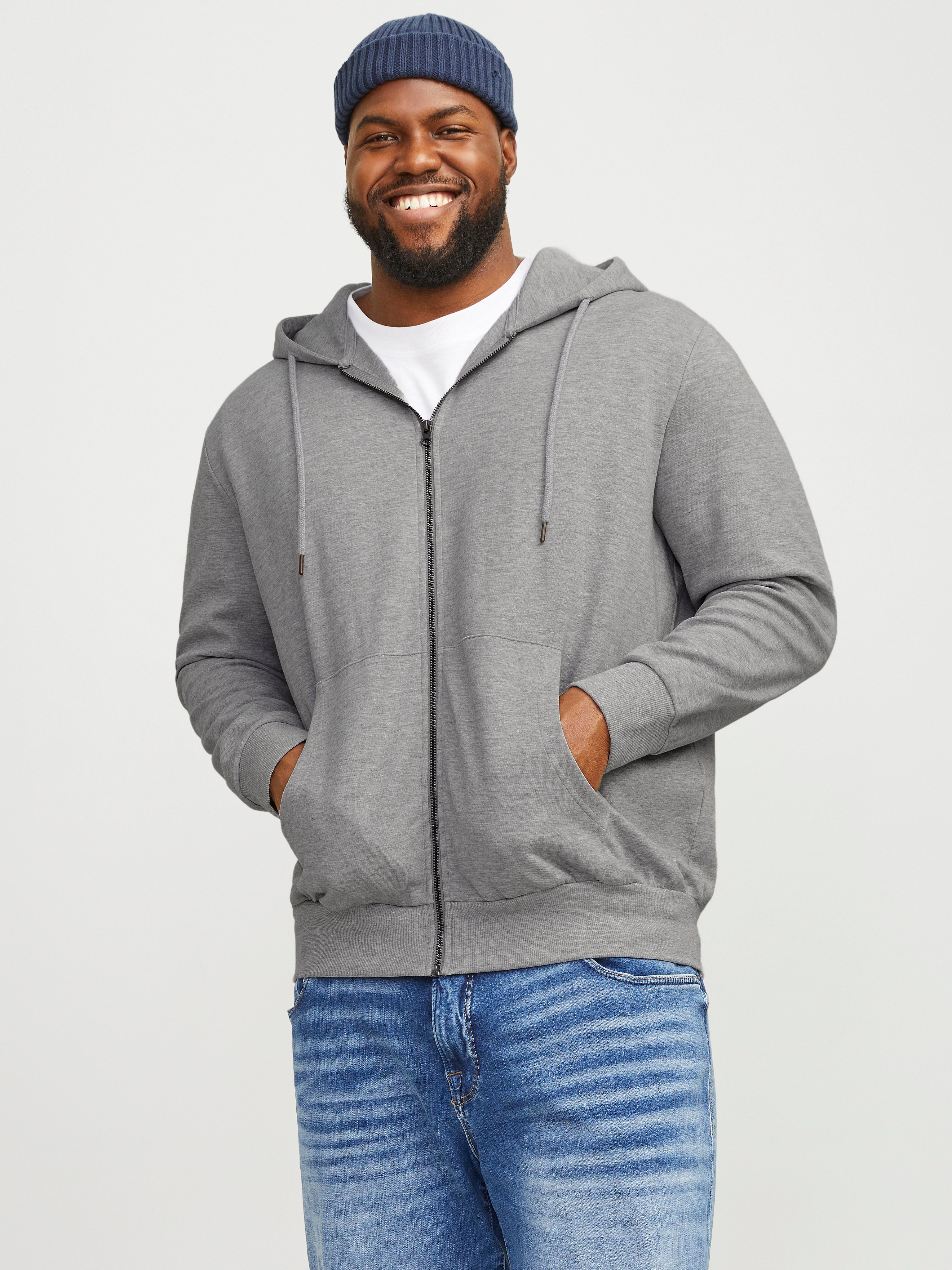 Plus size hoodie with zipper sale