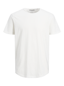 Jack & Jones Ensfarvet O-hals T-shirt -Cloud Dancer - 12182498