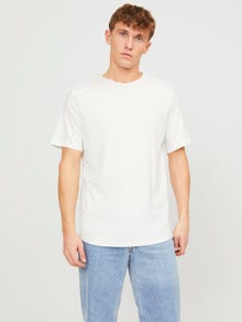 Jack & Jones Gładki Okrągły dekolt T-shirt -Cloud Dancer - 12182498