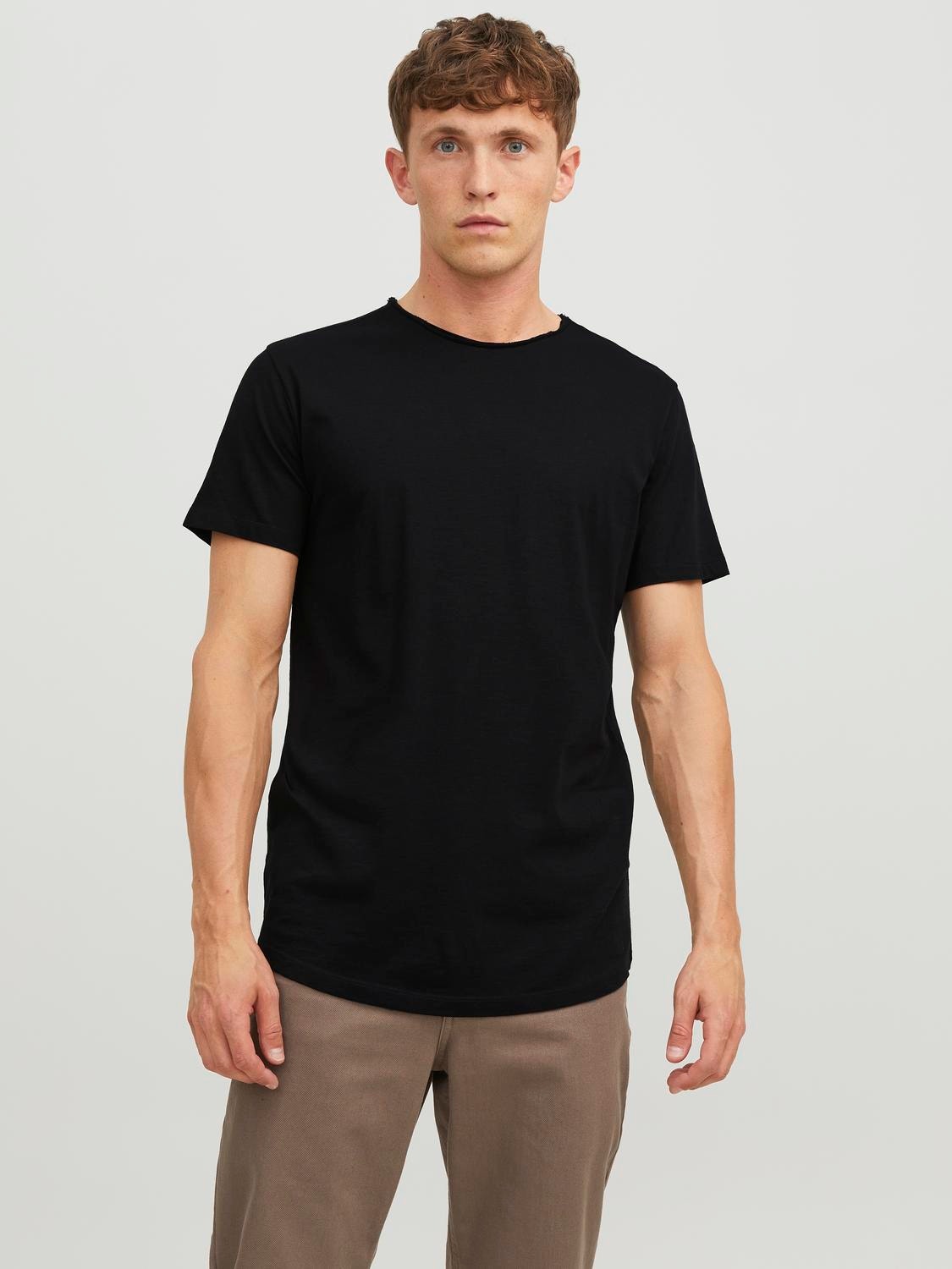 Jack & Jones T-shirt Liso Decote Redondo -Black - 12182498
