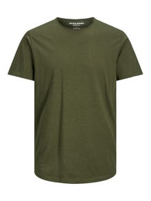 Jack & Jones T-shirt Liso Decote Redondo -Forest Night - 12182498