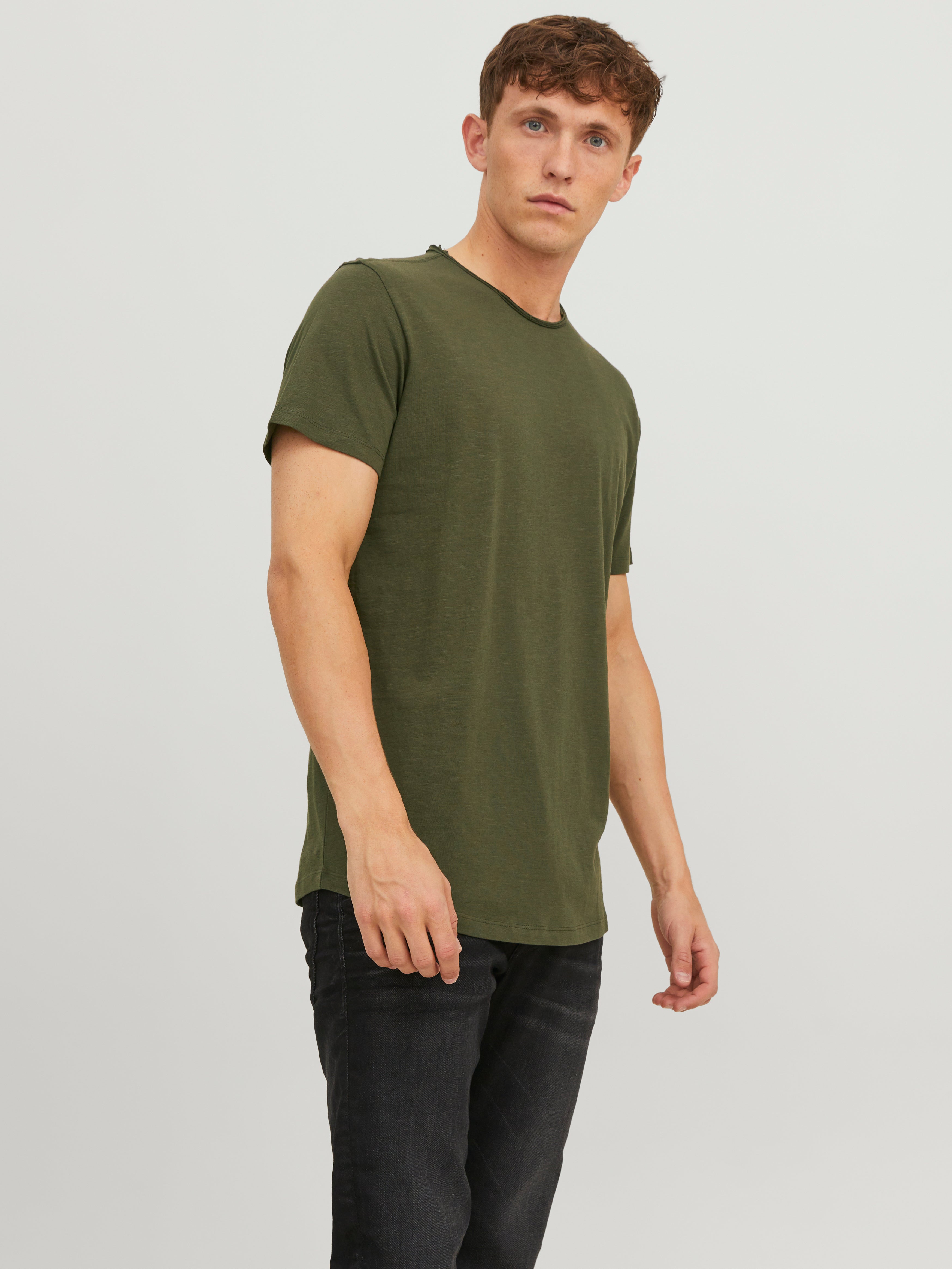Plain Crew neck T-shirt | Dark Green | Jack & Jones®
