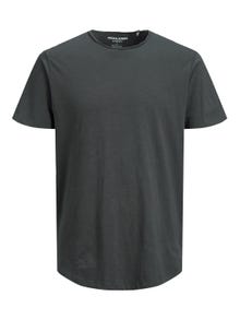 Jack & Jones Enfärgat Rundringning T-shirt -Asphalt - 12182498