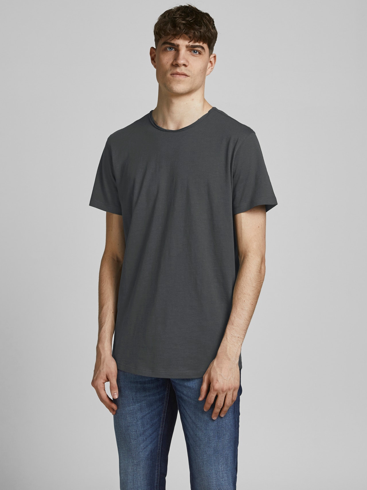 Jack & Jones Plain O-Neck T-shirt -Asphalt - 12182498