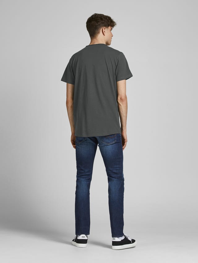 Jack & Jones Essentials Scoop Neck Longline T-shirt in Gray for