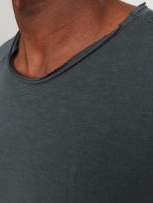 Jack & Jones Yksivärinen Pyöreä pääntie T-paita -Asphalt - 12182498