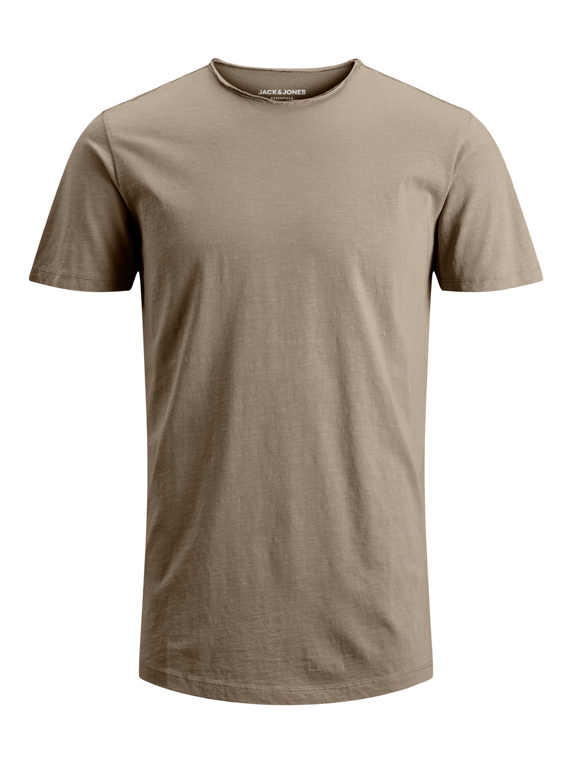 Jack & Jones Enfärgat Rundringning T-shirt -Crockery - 12182498