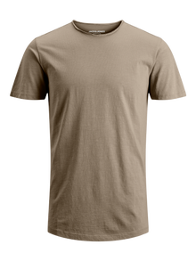 Jack & Jones Vienspalvis Apskritas kaklas Marškinėliai -Crockery - 12182498