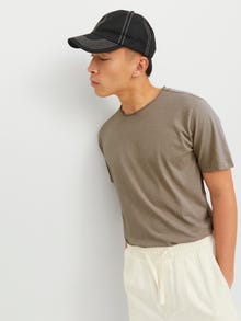 Jack & Jones Vienspalvis Apskritas kaklas Marškinėliai -Crockery - 12182498