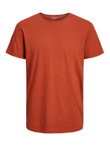 Jack & Jones Plain Crew neck T-shirt -Cinnabar - 12182498