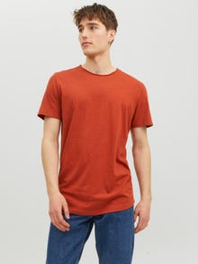Jack & Jones Enfärgat Rundringning T-shirt -Cinnabar - 12182498